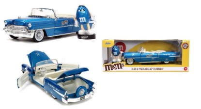 Immagine di CADILLAC ELDORADO WITH BLUE FIGURE "M&M'S" 1956 BLUE 1:24