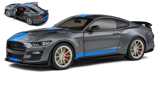 Immagine di FORD SHELBY GT500 KR 2022 SILVER/BLUE STRIPES 1:18