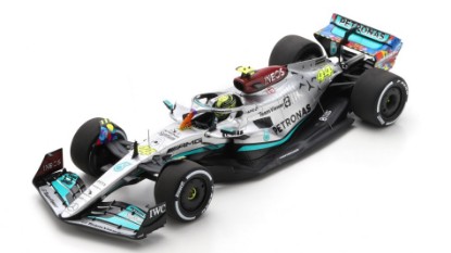 Immagine di MERCEDES F1 L.HAMILTON 2022 N.44 MIAMI GP W/ACRILIC COVER 1:18