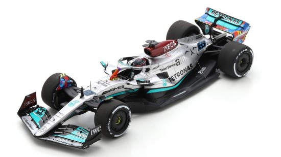 Immagine di MERCEDES F1 G.RUSSELL 2022 N.63 MIAMI GP W/ACRILIC COVER 1:18