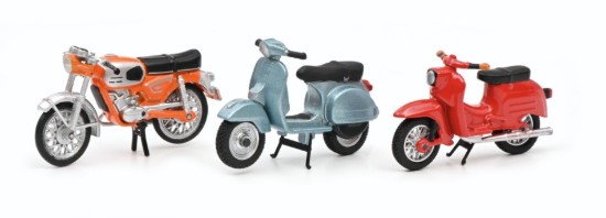 Immagine di SET SCHWALBE KR51/1 1968 + ZUNDAPP KS50 1950 + VESPA 150 PX 1978 1:43