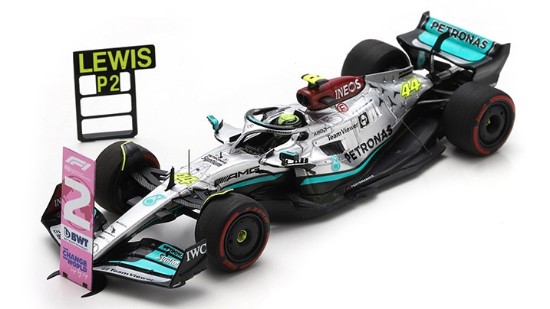 Immagine di MERCEDES F1 L.HAMILTON 2022 N.44 2nd BRAZIL GP W/PIT AND NUMBER BOARD