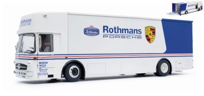 Immagine di MERCEDES BENZ O317 TRUCK CAR 1984 TRANSPORTER PORSCHE ROTHMANS 1:18