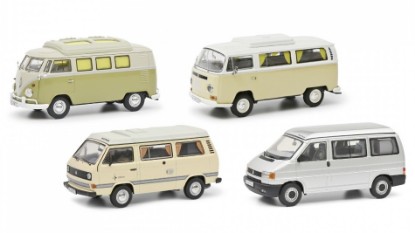 Immagine di VOLKSWAGEN SET 4 CAMPER T1B/T2A/T3A/T4A 1:43