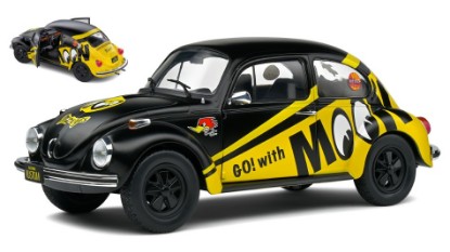 Immagine di VW BEETLE 1303 MOONEYES 1974 BLACK/YELLOW 1:18