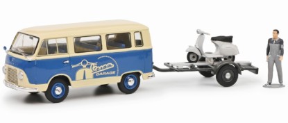 Immagine di FORD TAUNUS TRANSIT FK1000 MINIBUS W/VESPA 150 GS 1958 BLUE CREAM 1:43