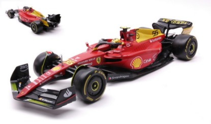Immagine di FERRARI F1-75 N.55 CARLOS SAINZ  MONZA 2022 75th ANNIV.W/HELMET 1:18