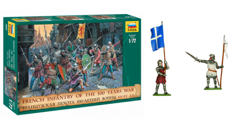 KIT ACTION FIGURE MILITARE ZVEZDA FRENCH INFANTRY 100 YEARS WAR SCALA 1:72
