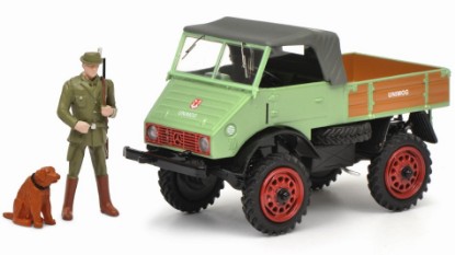 Immagine di MERCEDES UNIMOG WEIDMANNSHEIL W/HAUNTER AND DOG 1:43