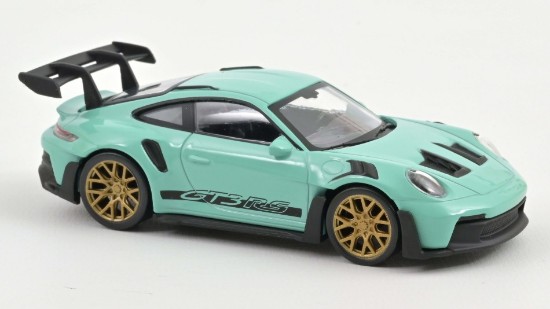 Immagine di PORSCHE 911 GT3 RS 2022 MINT GREEN WITH BLACK STICKERS JET CAR 1:43