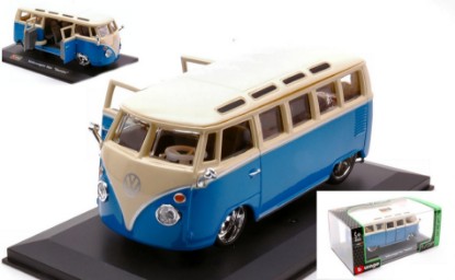 Immagine di VW T1 SAMBA VAN WHITE/BLUE 1:32