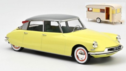 Immagine di CITROEN DS 19 1960 YELLOW & CARAVAN DIGUE PANORAMIC 1:18