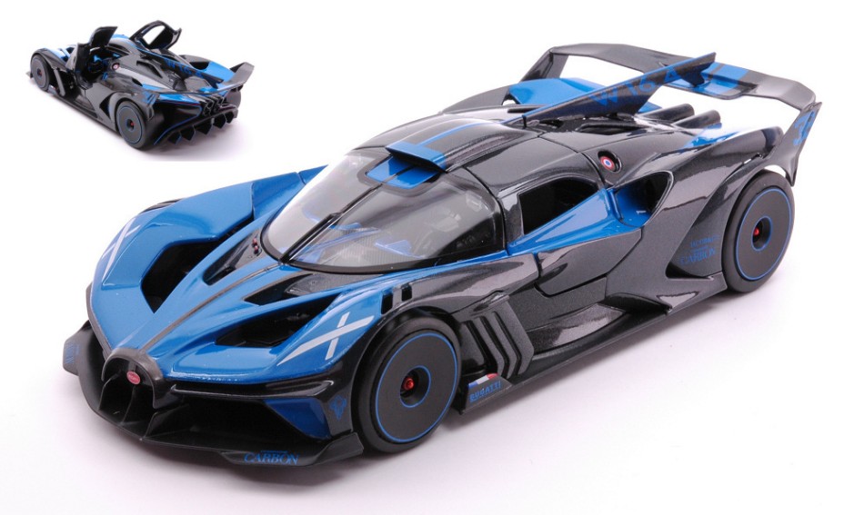 MODELLINO AUTO MAISTO STATICO DIECAST BUGATTI BOLIDE BLU MODELLISMO SCALA 1:24