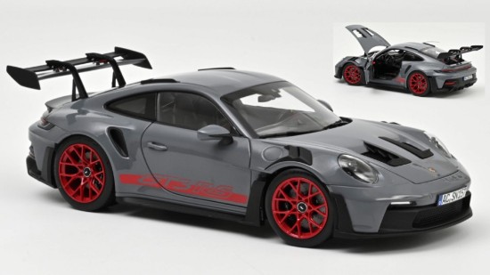 Immagine di PORSCHE 911 GT3 RS 2022 ARCTIC GREY & PYRO RED 1:18