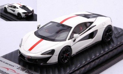 Immagine di MCLAREN 570S AVUS WHITE WITH RED STRIPE AND RED INSERT 2015 1:43