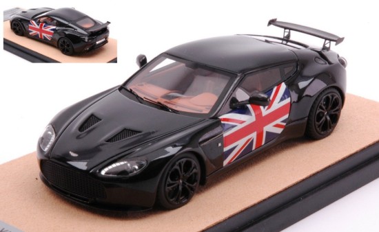 Immagine di ASTON MARTIN V12 ZAGATO 2012 BLACK W/ENGLISH  FLAG  ED.LIM.PCS 10 1:43