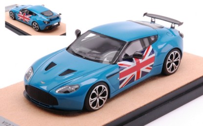 Immagine di ASTON MARTIN V12 ZAGATO 2012 BABY BLU W/ENGLISH FLAG ED.LIM.PCS 10 1:43