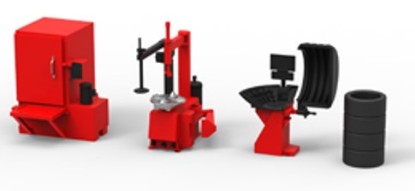 Immagine di SET ACCESSORIES GARAGE - TIRE TURNING MACHINERY 1:43