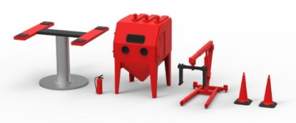 Immagine di SET ACCESSORIES GARAGE - ENGINE MAINTENANCE MACHINERY 1:43