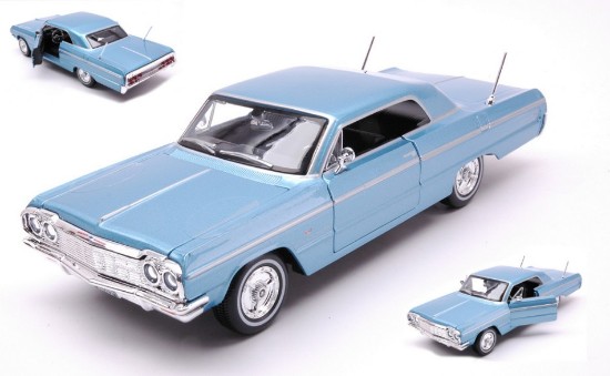 Immagine di CHEVROLET IMPALA 1964 METALLIC LIGHT BLUE 1:24