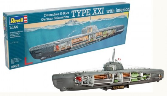 Immagine di U-BOAT GERMAN SUBMARINE XXI TYPE 2540 KIT 1:144