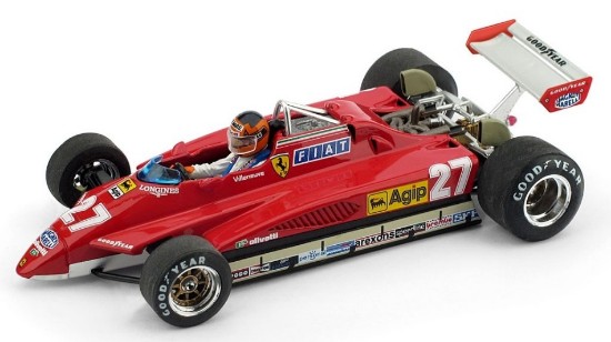 Immagine di FERRARI 126 C 2 G.VILLENEUVE 1982 N.27 2nd S.MARINO GP W/PILOTE 1:43