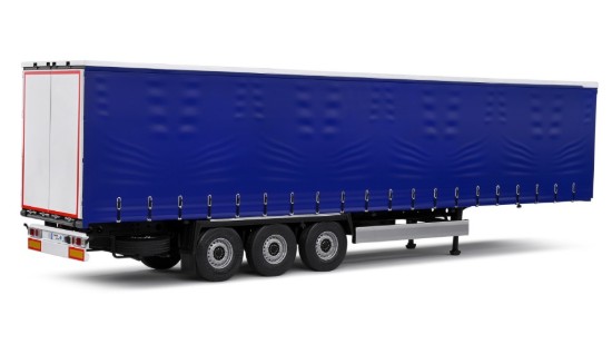 Immagine di TARPOLIN TRAILER FOR TRUCK RIMORCHIO BLUE/WHITE 1:24