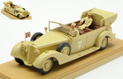Immagine di MERCEDES 770K AFRICA KORPS 1941 WITH ROMMEL AND DRIVER FIGURES 1:43