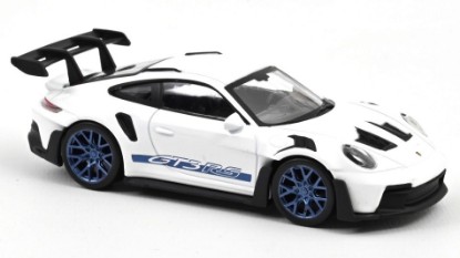 Immagine di PORSCHE 911 GT3 RS 2022 WHITE AND BLUE STICKERS JET CAR 1:43