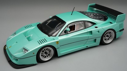 Immagine di FERRARI F40 LM 1996 PRESS VERSION MET.LIGHT BLUE C/VETRINA