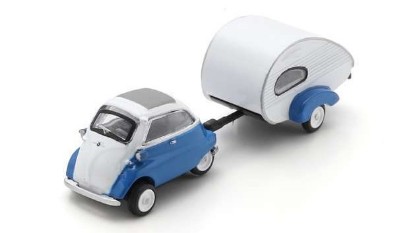 Immagine di BMW ISETTA CON CARAVAN BLUE DIE CAST 1:87