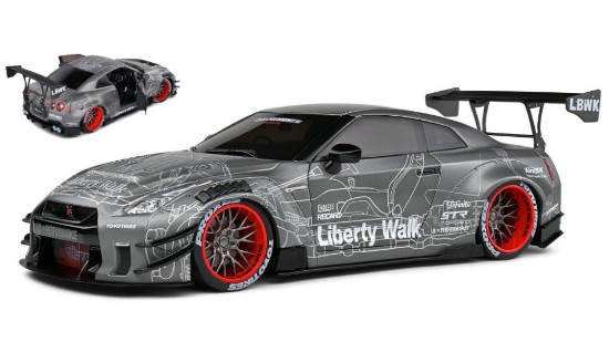 Immagine di NISSAN GT-R (R35) LIBERTY WALK BODY KIT 2.0 COUPE 2020 BLACK/WHITE 1:18