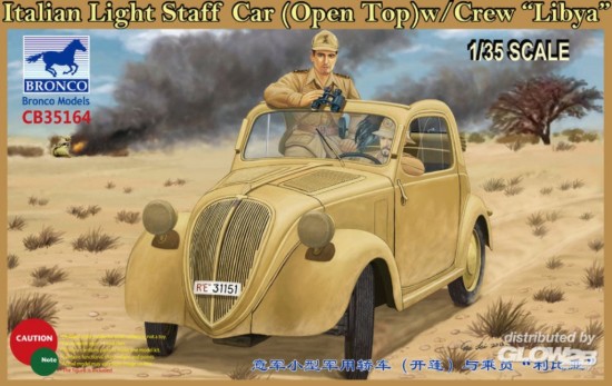 Immagine di ITALIAN LIGHT STAFF CAR (TOPOLINO OPEN TOP) W/CREW "LYBIA" KIT 1:35