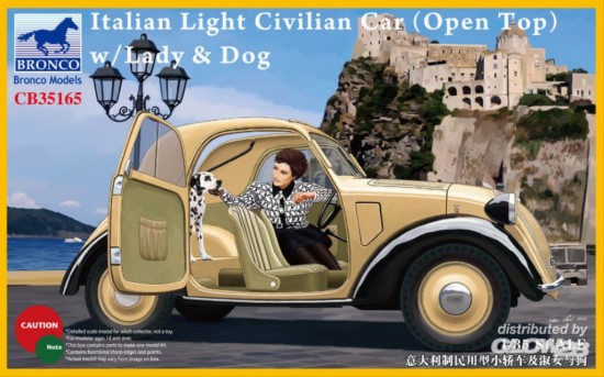 Immagine di ITALIAN LIGHT CIVILIAN CAR (TOPOLINO OPEN TOP) WITH LADY & DOG KIT 1:35