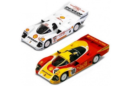 Immagine di PORSCHE 962 C SHELL N.18 24H LM 1988 + N.17 LM 1987 SET 1:64