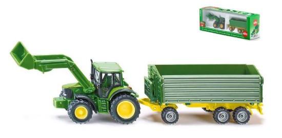 Immagine di TRATTORE JOHN DEERE C/RIMORCHIO 1:87