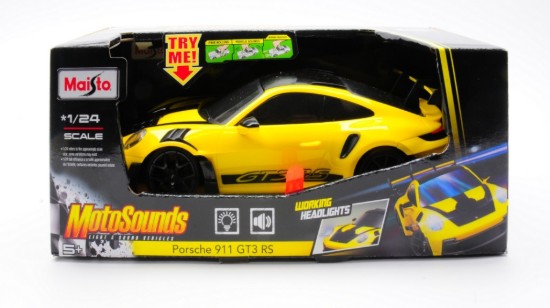 Immagine di PORSCHE 911 GT3 RS YELLOW LUCE E SUONO MOTORSOUND 1:24