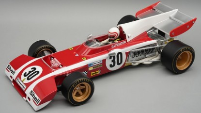 Immagine di FERRARI 312 B2 PROVA BELGIUM GP 1972 C.REGAZZONI C/VETRINA E PILOTA 1:18