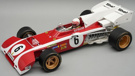 Immagine di FERRARI 312 B2 SOUTH AFRICA GP 1972 C.REGAZZONI C/VETRINA E PILOTA 1:18