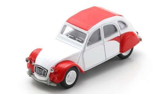 Immagine di CITROEN 2 CV WHITE/RED DIE CAST 1:64