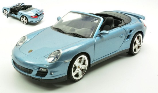Immagine di PORSCHE 911 TURBO CABRIO 2008 METALLIC LIGHT BLUE 1:18