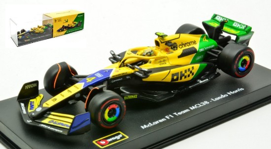 Immagine di MCLAREN MCL 38 N.4 4th MONACO GP 2024 L.NORRIS-SENNA 30th SIGNATURE 1:43