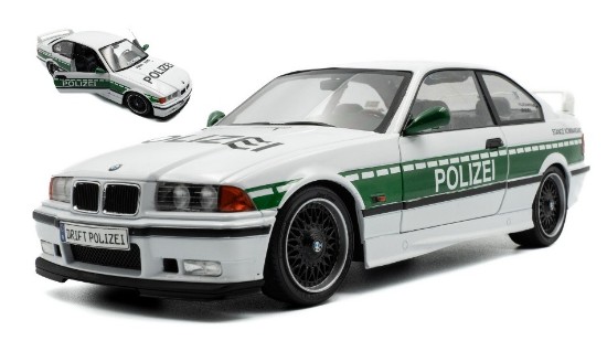 Immagine di BMW 3-SERIES M3 (E36) COUPE POLIZEI 1991 WHITE/GREEN 1:18