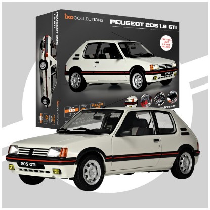 Immagine di PEUGEOT 205 1.9 GTI WHITE METAL/PLASTIC KIT W/DETAILED INSTRUCTION 1:8