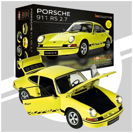 Immagine di PORSCHE 911 RS 2.7 YELLOW METAL KIT SOUND/LIGHTS/OPENINGS-713 PARTS 1:8