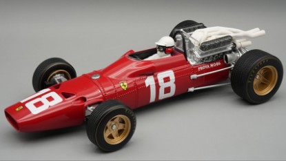 Immagine di FERRARI 312 F1-67 N.18 MONACO GP 1967 L.BANDINI C/VETRINA E PILOTA 1:18