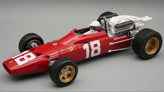 Immagine di FERRARI 312 F1-67 N.18 MONACO GP 1967 L.BANDINI C/VETRINA E PILOTA 1:18