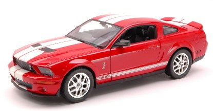 Immagine di SHELBY COBRA GT 500 2007 RED W/WHITE STRIPES 1:24