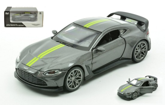 Immagine di ASTON MARTIN V12 VANTAGE SILVERGUN W/YELLOW STRIPES 1:43