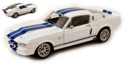 Immagine di FORD MUSTANG SHELBY GT500 1967 WHITE/BLUE 1:12